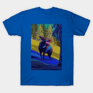 Winter Blue Moose T-Shirt